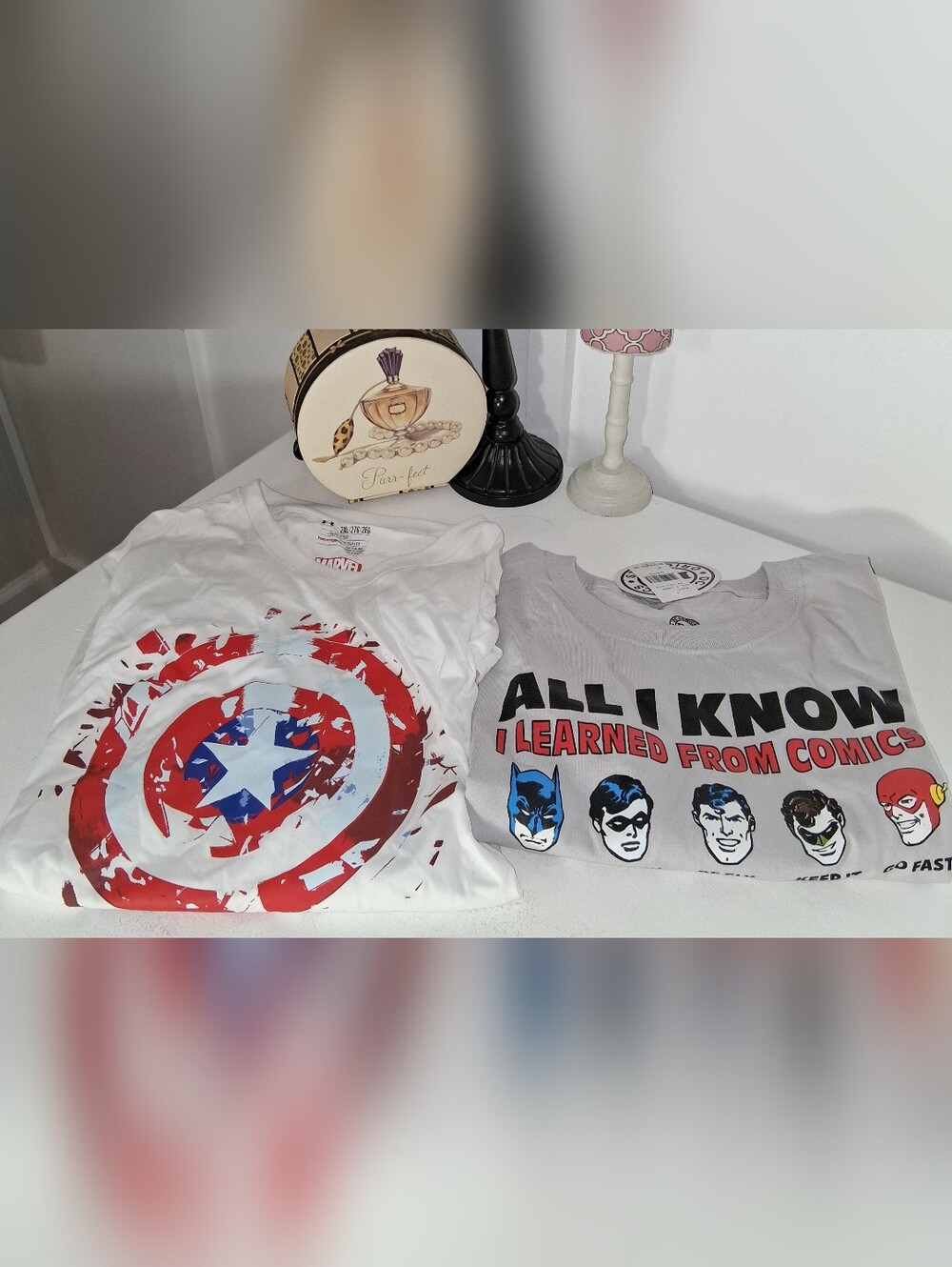 2 Short Sleeve Shirt Bundle 1 Marvel 2XL & 1 DC Comics XL NWT